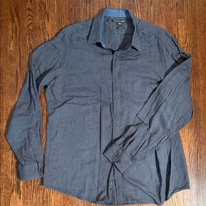 Michael Kors Men's Long-Sleeve Button-Up Shirt - Dark Gray